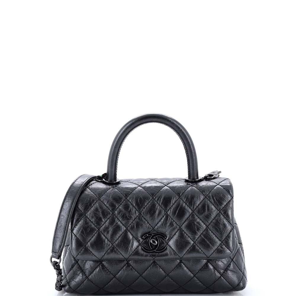 Chanel Coco Top Handle Bag Quilted Aged #323648C47B